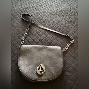 Rebecca Minkoff Metallic Gray Crossbody with Chain Strap
